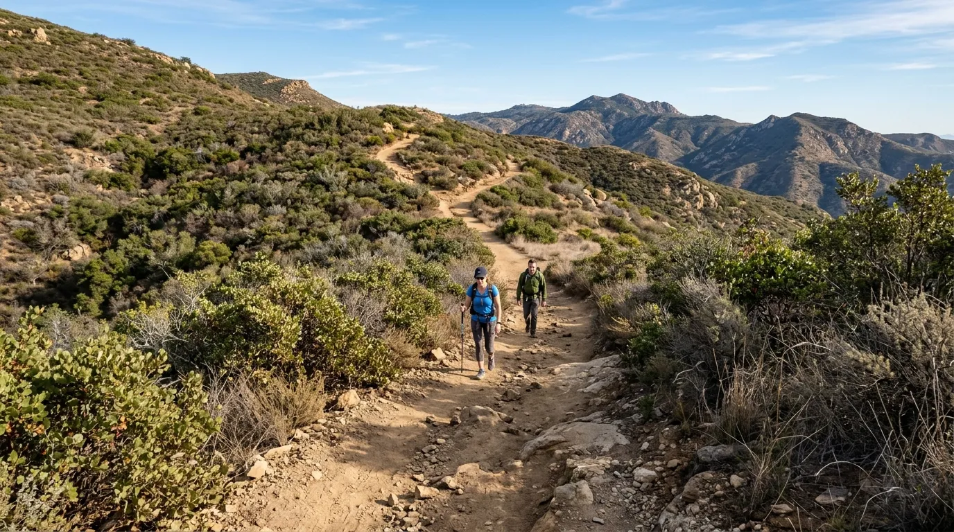 Chaparral hiking trail in San Diego County