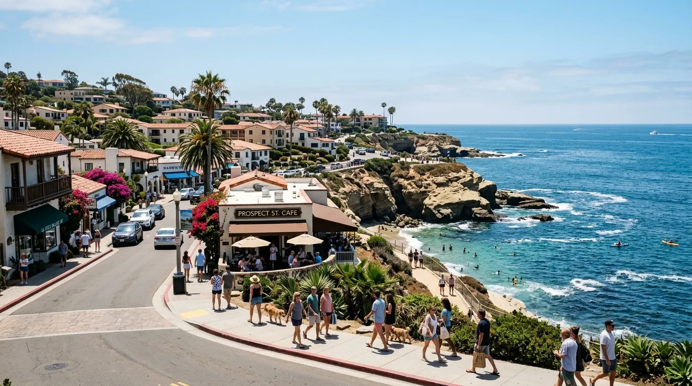 La Jolla coastline and village