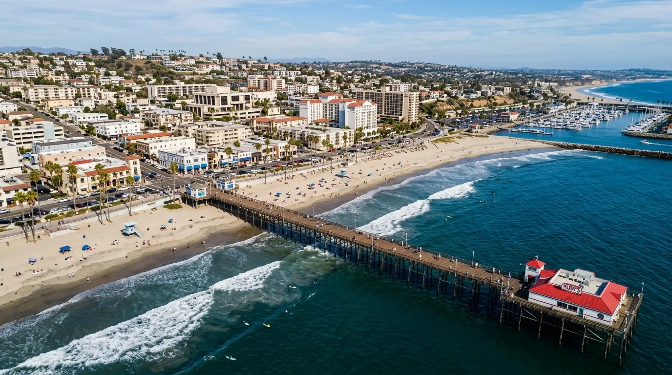 Oceanside waterfront and downtown