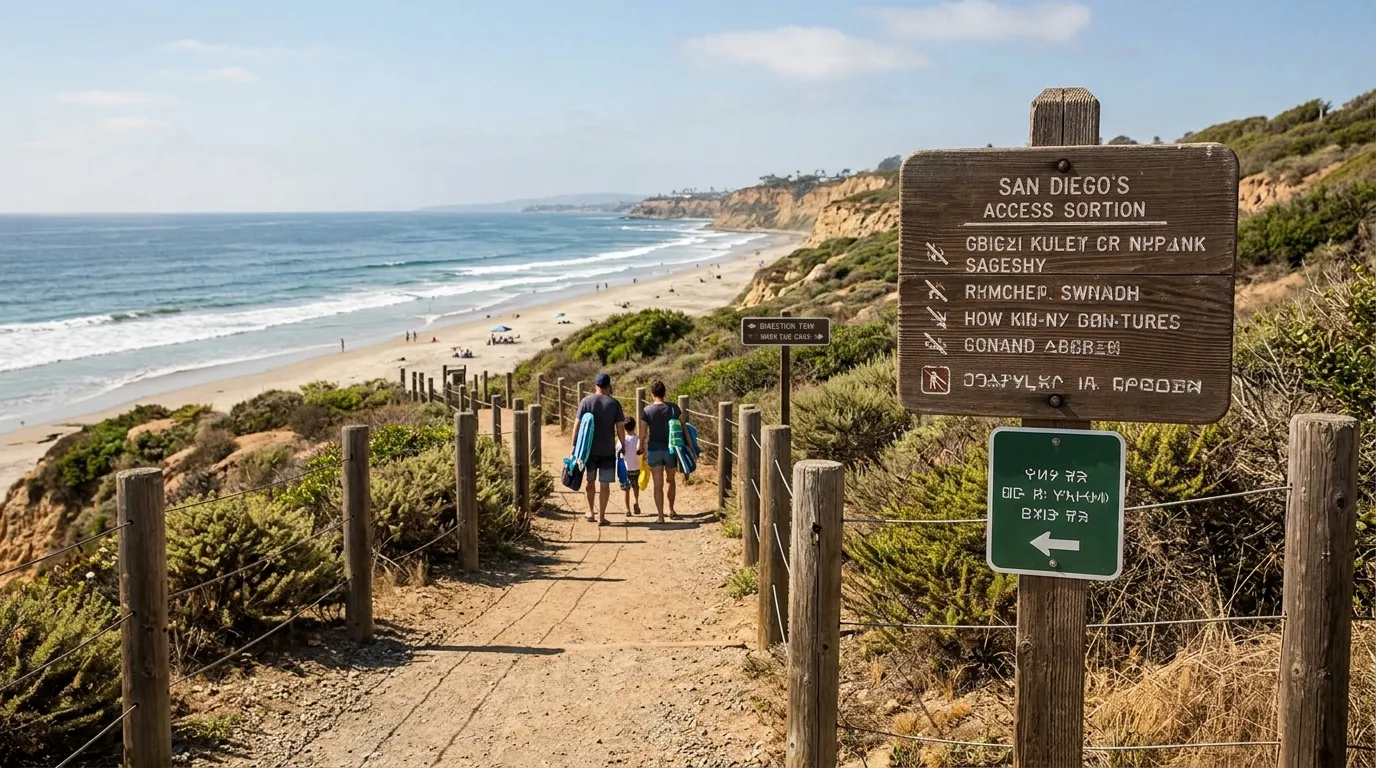 Public coastal access path in San Diego County