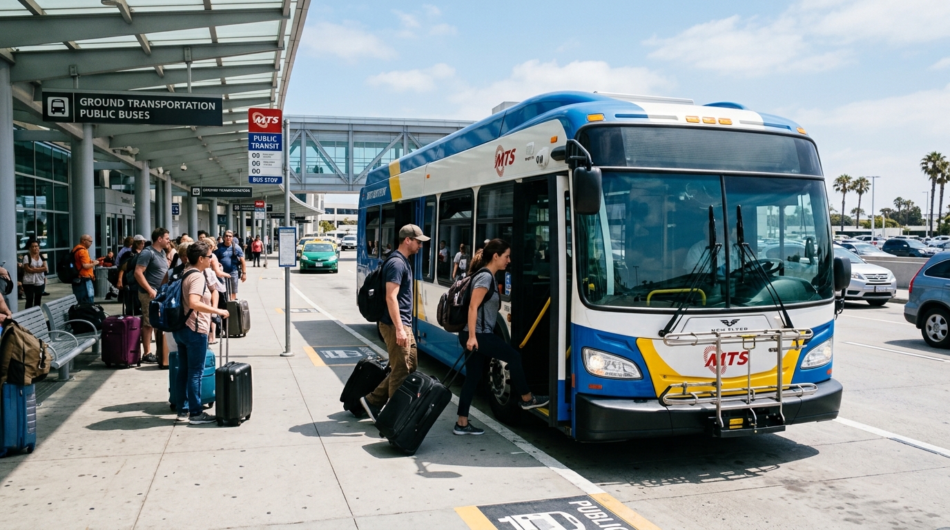 Public transportation serving San Diego International Airport terminals