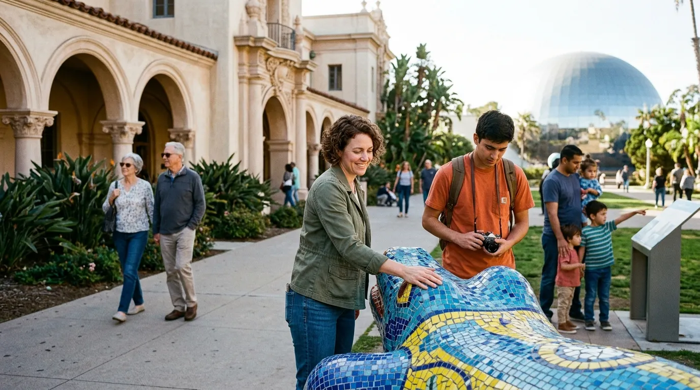 Visitors exploring San Diego County arts and culture